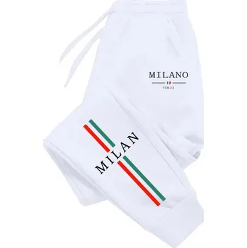 Pánské tepláky s potiskem – pohodlné na sport i volný čas Velikost: 4XL, Barva (Varianta): Bílá