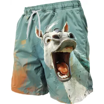 Pánské kraťasy Letní šortky s potiskem zvířat – vtipný streetwear styl Velikost: 3XL, Barva (Varianta): DKZHB202511178