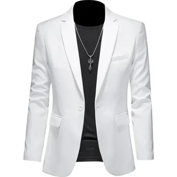 Pánské sako – elegantní business styl, svatby Barva: Bílá, Velikost: 3XL