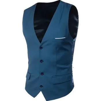Elegantní pánská vesta do obleku – business střih do pasu Velikost: 3XL, Barva (Varianta): Modrá