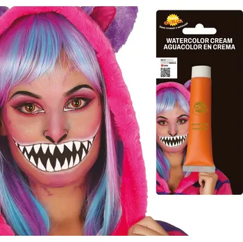 Karnevalový doplněk Fiestas Guirca Make-up barva na obličej oranžová, 20 ml