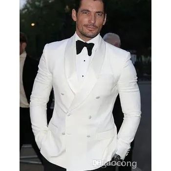 Pánské sako na slavnostní akce s úzkým střihem Velikost: L, Barva (Varianta): Bílá