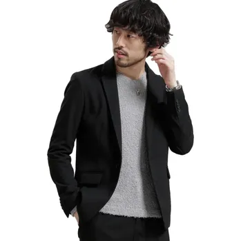 Pánské sako Jednořadé pánské sako – formální kabát s klopami Velikost: L, Barva (Varianta): Černá