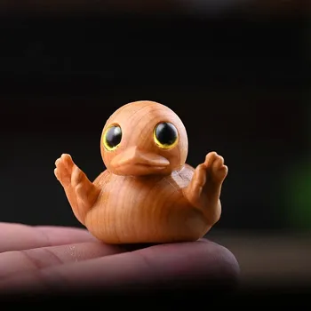 Žertovný předmět Veselá dřevěná kachna | zahradní dekorace, vtipný dárek - A4