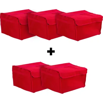 Pec na pizzu G.Gastro (5 Kusů) Taška na pizzu / Izolační taška - červená