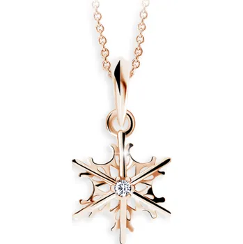 Přívěsek ŠPERKY-NM, Zlatý přívěsek vločka 1730 Barva zlata: růžová