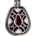 CLOISONNÉ - merovejský přívěsek, stříbrná barva