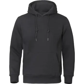 Pánská mikina Pánská fleecová mikina s kapucí na zimu a volný čas Barva: Černá, Velikost: L