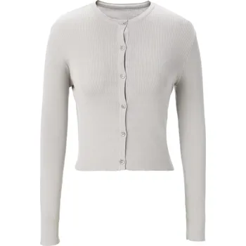 Dámské saténové šaty s květy – jarní outfit s kardiganem Velikost: M, Barva (Varianta): Tan gray cardigan