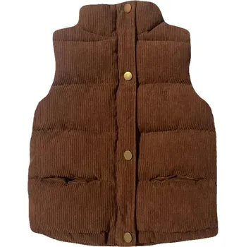 Dámská vesta Dětská zateplená vesta z bavlny pro kluky i holky Velikost: 2T, Barva (Varianta): Kávová