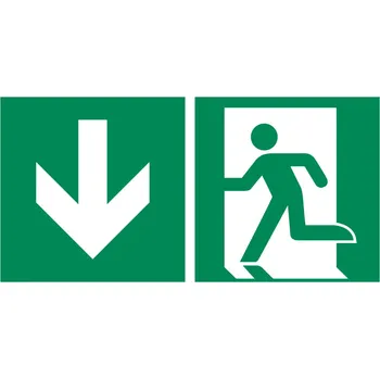 Cedule Nouzový východ, ISO 7010, z hliníku, fotoluminiscenční, 400 x 200 mm, BJ = 5 ks