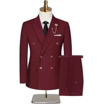 Dvoubarevný oblek v britském stylu – moderní a formální Velikost: 3XL, Barva (Varianta): Fuchsiová