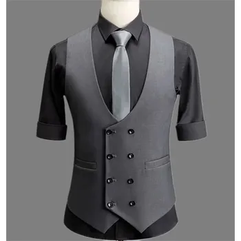 Pánské sako Slim vestička pro ženicha – decentní doplněk obleku Velikost: 5XL, Barva (Varianta): Šedá