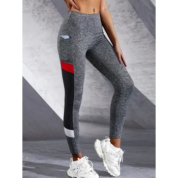 Dámské legíny Dámské legíny s kapsami – vysoký pas a tvarující efekt Barva: Šedá, Velikost: L