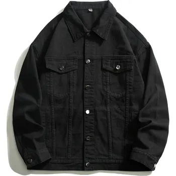 Pánská softshellová bunda Pánská oversize džínová bunda – stylová streetwear klasika Barva: Černá, Velikost: 2XL