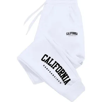 Pánské sportovní tepláky na běžné nošení s elastickým pasem Barva: Bílá, Velikost: S