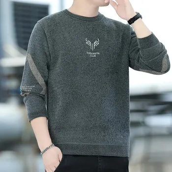 Pánský svetr Pánský pletený svetr s proužky – hřejivý model na zimu Velikost: 2XL, Barva (Varianta): 7007 Dark Grey