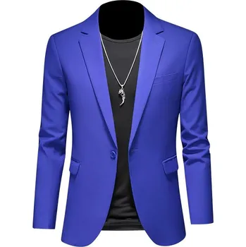 Pánský oblek Stylový business oblek – dvoudílný slim střih pro volný čas Velikost: S, Barva (Varianta): Safírová