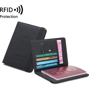 Ledvinka Cestovní pouzdro na pas a karty – RFID, PU kůže Barva (Varianta): Černá