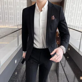 Pánský oblek Britský třídílný oblek – elegantní set na svatbu i večírek Velikost: XS, Barva (Varianta): 2v12 2