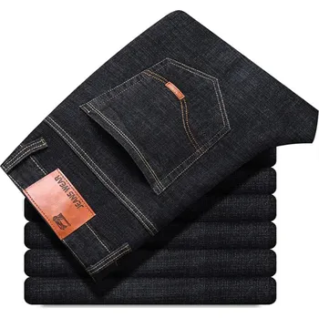 Pánské džíny Pánské elastické džínové kalhoty – elegantní rovný střih Velikost: 38, Barva (Varianta): 8010-Black