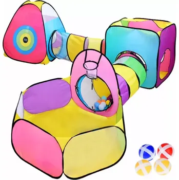 Dětský stan mega centrum zábavy 5v1 – dětské skládací stany s tunely a herními prvky