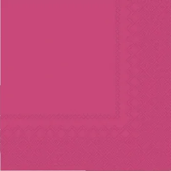 Papírový ubrousek Paper Design Ubrousek jednobarevný koktejkový MAKI 25x25cm 3vrstvý RŮŽOVÁ 20ks