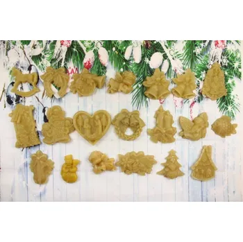 Vánoční ozdoba Sada ozdob ze včelího vosku Vánoce zdobené červené