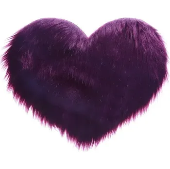 Koberec Plyšový koberec ve tvaru srdce | bytové doplňky - fialová