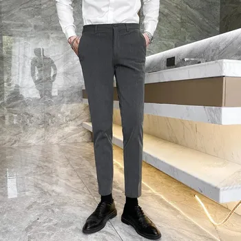 Pánské kalhoty Pánské slim kalhoty do práce – nemačkavé, elegantní Velikost: 29, Barva (Varianta): Tmavě šedá