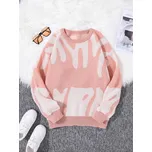 Pánský svetr s barevným vzorem – stylový kontrast Barva: Růžová, Velikost: L