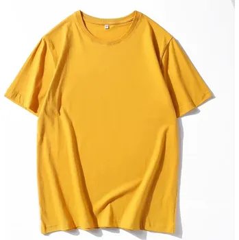 Pánské tričko Pánské těžší bavlněné tričko s krátkým rukávem Barva: Žlutá, Velikost: 5XL