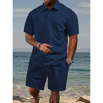 Pánské oblečení Pánské polo tričko – tenký materiál, stylový vzor Barva: Tmavě Modrá, Velikost: 3XL