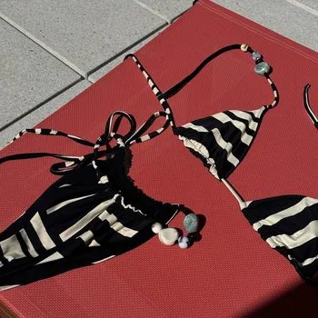 Dámské plavky Dámské třpytivé jednodílné plavky s výřezem a vázáním Velikost: M, Barva (Varianta): bikini21