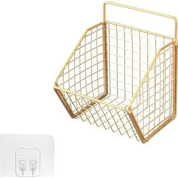 Úložný box Závěsný úložný košík s háčky | organizér - 1 mřížka Zlato
