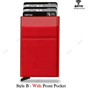 Ledvinka RFID kovový držák na karty – tenké pánské pouzdro Barva (Varianta): Červená