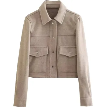 Dámská softshellová bunda Dámská bunda s kapsami a knoflíky – ležérní styl Barva: Aprikotová, Velikost: S