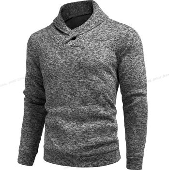 Pánský svetr Pánský rolák s pruhy – tenký, pružný a hřejivý úplet Barva: Tmavě Šedá, Velikost: L