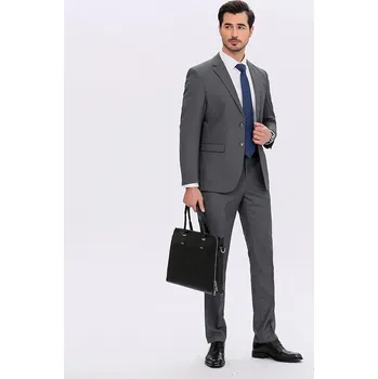 Dvoudílný business set – slim fit oblek na práci i formální události Velikost: XL, Barva (Varianta): Šedá