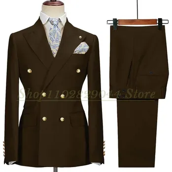 Pánský elegantní oblek – dvouřadý sako a kalhoty Velikost: 2XL, Barva (Varianta): As picture 14