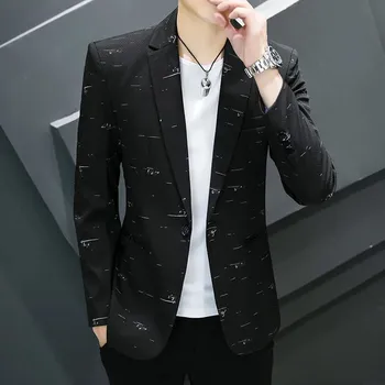 Pánské sako Stylové sako pro mladé – slim střih s módním vzhledem Velikost: L, Barva (Varianta): Černá