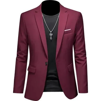 Pánské sako – elegantní business styl, svatby Barva: Vínová, Velikost: S