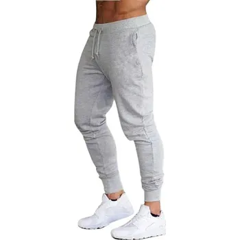 Pánské tréninkové kalhoty – pohodlné na běh i cvičení Barva: Stříbrná, Velikost: XL