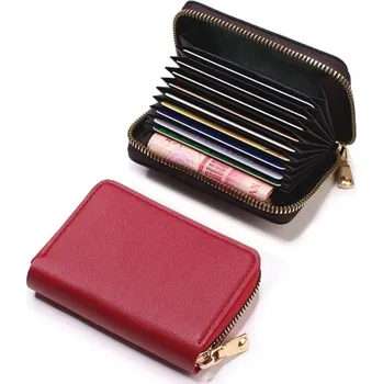 Ledvinka Pouzdro na karty z PU kůže – na 20 karet, mince a doklady Barva (Varianta): 11 Slots Red