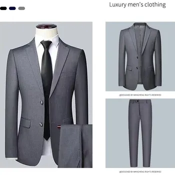 Pánský oblek Formální business oblek – dvoudílný set se sakem Velikost: XL, Barva (Varianta): Šedá