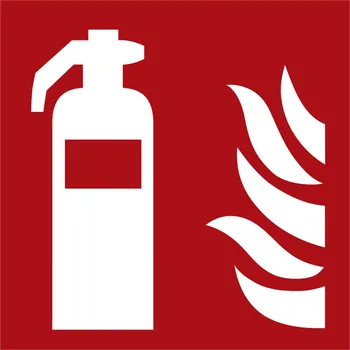 Značka požární ochrany Hasicí přístroj, ISO 7010, plast, fotoluminiscenční, 400 x 400 mm, BJ = 5 ks