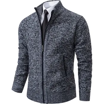 Pánský svetr Pánský pletený svetr – pohodlný kardigan na podzim Velikost: M, Barva (Varianta): 8801-Dark gray