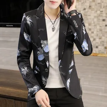 Pánské sako Streetwear mini sako – moderní volnočasový styl pro mladé muže Velikost: 3XL, Barva (Varianta): Černá