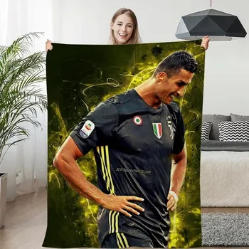 Dětská deka Fleecová deka Cristiano Ronaldo teplá zimní | měkká přikrývka, deka na spaní - 18 , 150x220cm