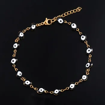 Náramek Letní ochranný řetízkový náramek s okem | šperk - Černý , 16 cm plus prodloužení